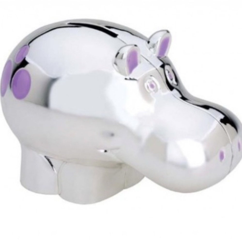 Reed & Barton Jungle Parade Hippo Coin Bank silver plated